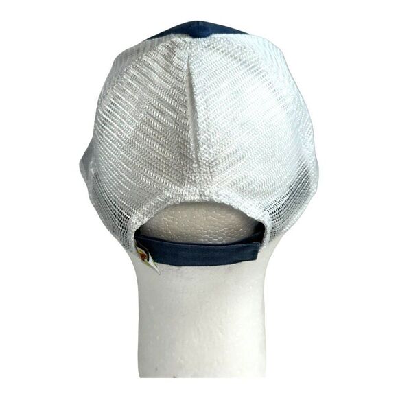 Buc-ee's Embroidered Floral Trucker Hat Blue & White Adjustable Size Mesh Panel - Picture 5 of 8